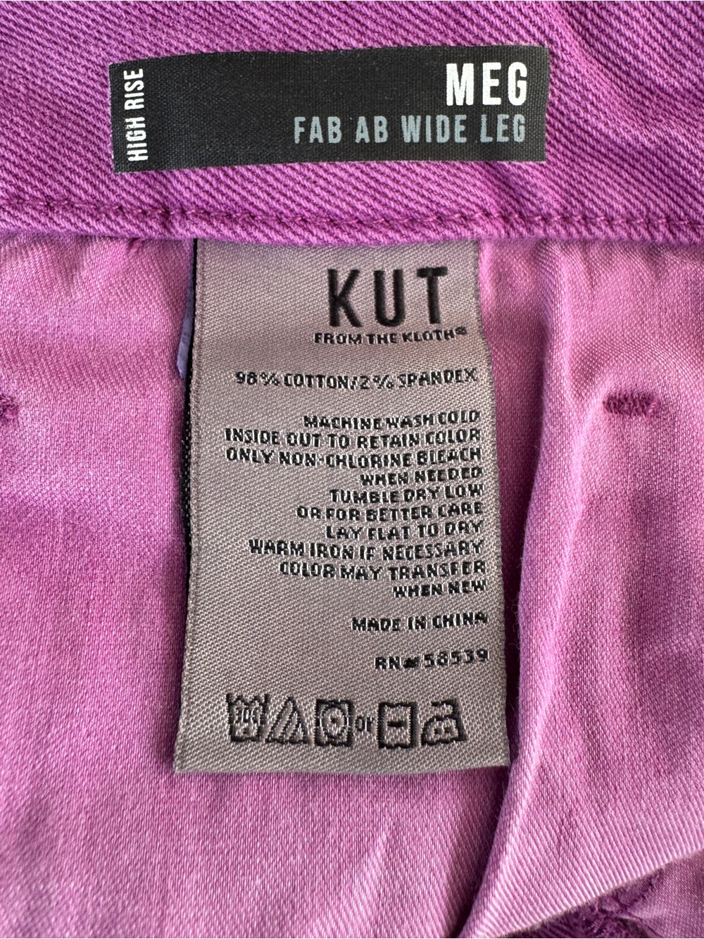 KUT from the Kloth Meg High Rise Wide Leg Jeans Purple Magenta - Picture 4 of 12